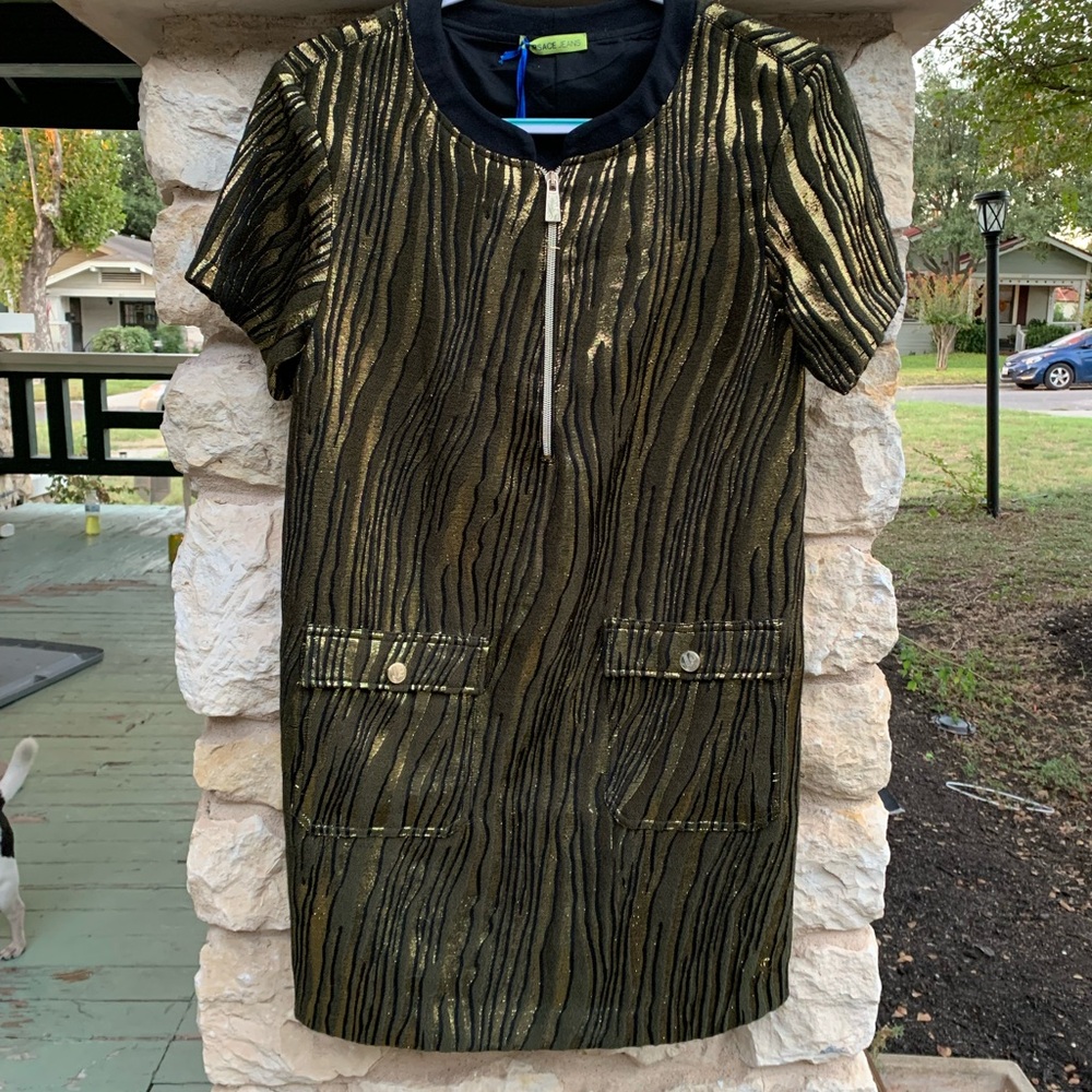Versace jeans metallic tiger dress
